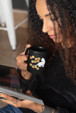 Coffee mug for cat lovers and word game lovers with scrabble tiles