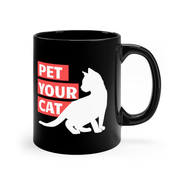 Cat coffee mug for cat lovers - pet your cat