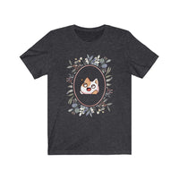 Cute cat t-shirt with flower frame