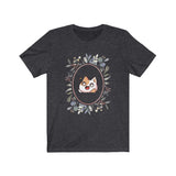 Cute cat t-shirt with flower frame