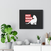 Cute cat art framed poster wall hanging home decor