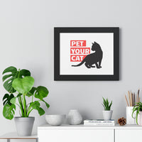 Cute cat art framed poster wall hanging home decor