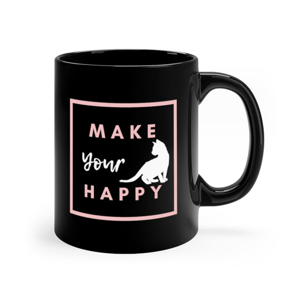 Cat coffee mug with white kitten