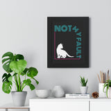 Cat art framed poster with neon elements and kitten
