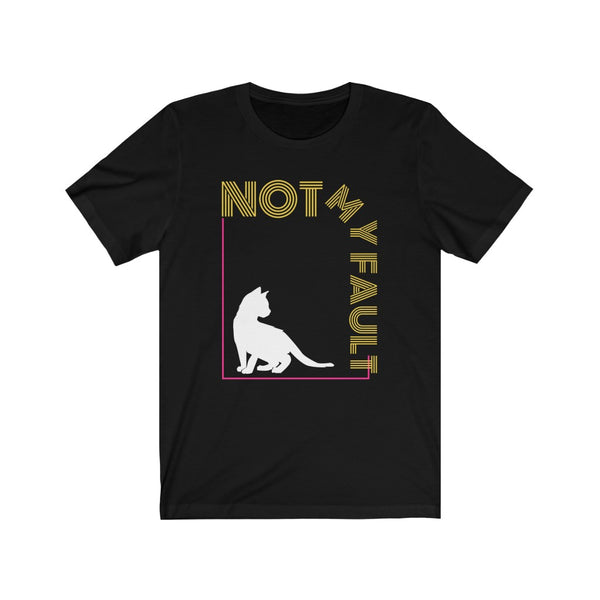 Cat shirt with vintage letters "not my fault"