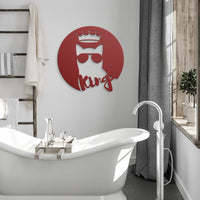 Metal Wall art of Cat Kitten in Crown and Sunglasses