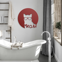 Cat Art - Metal art with cat in glasses