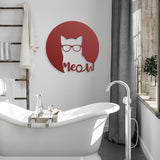 Cat Art - Metal art with cat in glasses