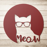Cat Wall Art Unique Design Red Metal Wall Hanging Steel Art