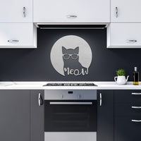 Cat with glasses unique wall art gift idea for cat lovers and art lovers
