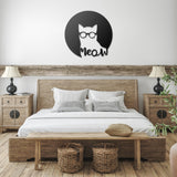 Metal Wall Art | Cat With Circle Glasses