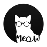 Metal Wall Art | Cat With Circle Glasses
