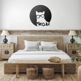 Metal Wall Art | Wonky Glasses Cat