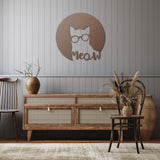 Metal Wall Art | Wonky Glasses Cat