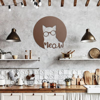 Metal Wall Art | Wonky Glasses Cat