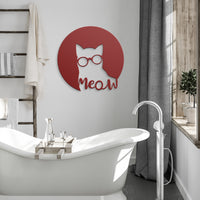 Metal Wall Art | Wonky Glasses Cat