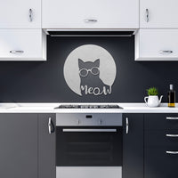 Metal Wall Art | Wonky Glasses Cat