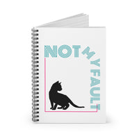 Cute cat notebook for cat lovers with a retro vintage vibe pink and blue with black kitten