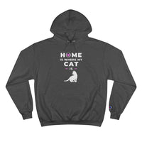 Cat silhouette white kitten champion hoodie