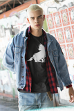 Glitch distortion cat t-shirt graphic tee