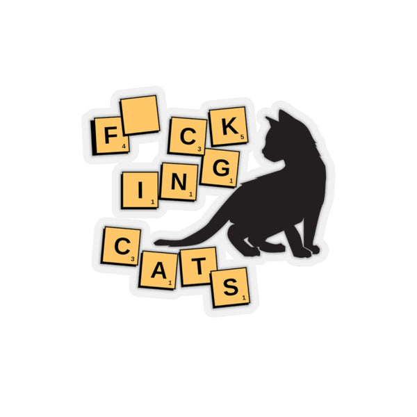 F*cking Cats Funny Cute Scrabble Letters Kiss-Cut Cat Stickers