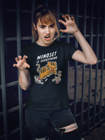 girl wearing fierce tiger cub graphic cat t-shirt