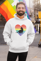 pride hoodie cat design rainbow love