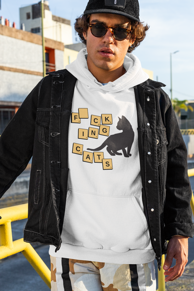 Cat hoodie scrabble letters