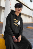 Woman with champion hoodie of scrabble letters and a kitten
