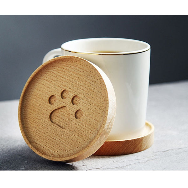 Cat coaster- wooden coasters with a paw print