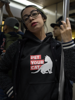 Pet your cat - champion hoodie kitty silhouette