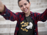 Graphic t-shirt selfie girl with scrabble letter tiles
