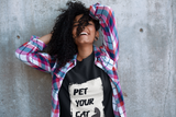 Graphic t-shirt painted stencil kitten