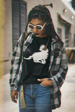 Digital glitch t-shirt of kitten