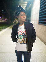 Walking the streets with a cool cat t-shirt